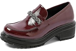 QUEEN HELENA Mocassini con Tacco Casual Eleganti Francesine con Plateau Donna X29-78