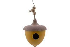 Point-Virgule nichoir en Fibre de Bambou Gland Ocre 16.4cm H 18.7cm