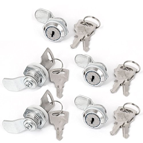 Preisvergleich Produktbild sourcingmap 5 Stück Kasten Schubladenschrank Metall Nocken Zylinderschlösser mit Schlüsseln