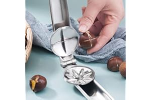 SATOHA Ruluti 1PC Acciaio Inossidabile 304 2 in 1 Breve Castagno Clip Noce Pinze Metalliche Schiaccianoci Sheller Nut Opener Utensili da Cucina Cutter Gadget