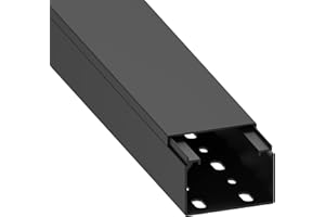 CABLECOACH Habengut Conduit de câble (avec Trou de Montage dans Le Fond) 40 x 60 mm, en PVC, Couleur : Noir, Longueur : 1 m