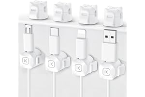 Kuulaa Samoprzylepny uchwyt na kable, organizer do kabli, organizer na biurko, urządzenia kuchenne, kabel sieciowy, kabel USB C, kabel HDMI, kabel audio, kabel do ładowania itp