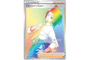 TITAN CARDS Cheren's Care 177/172 Rainbow Secret Rare Pokemon Card (SWSH Brilliant Stars) + 1 x TitanCards® Toploader