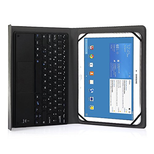 CoastaCloud Bluetooth Tastatur mit Touchpad Deutsch Layout QWERTZ + PU-Leder Schutz Hülle mit Standfunktion für 10 Zoll Tablet (9,6/ 9,7/ 10,1 Bildschirm)-Schwarz - 8