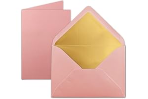 FarbenFroh by Gustav Neuser - Juego de 10 tarjetas plegables DIN A5, con sobres DIN C5, forro metálico dorado, 14,8 x 21 cm