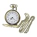 Produktbild Lässige Vintage Taschenuhr Bronzefarben Taschenuhr mit einzigartigem Totenkopf- und Waffenmuster Quarz Taschenuhr mit Kette