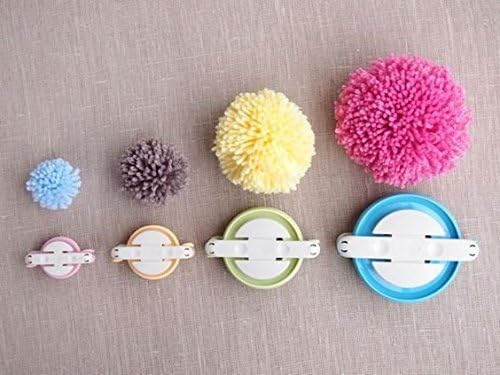 Maxs 4 Sizes Pompom Pom-pom Maker for Fluff Ball DIY Wool Knitting Craft Tool Set