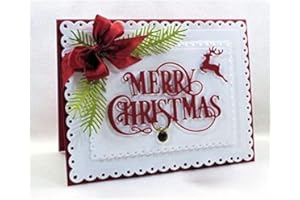 GOWXS Merry Christmas Reindeer Cutting Dies for Card Making，Cutting Dies Cut Stencils for DIY Scrapbooking Photo Album Decorative Embossing Paper Dies for Card Making Templated+Cute Brooch Pin