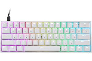 EPOMAKER Skyloong Gk61 Sk61 Clavier Mécanique 60% avec Rétro-éclairage RGB, Clavier De Jeu 61 Touches Interchangeables à Chaud, Capuchons en ABS, pour Win/Mac/Gamers (Gateron Optical Black)