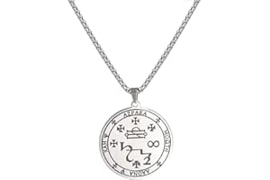 VASSAGO Sello del Arcángel Azrael Sigil Collar de acero inoxidable Collar de amuleto mágico Talismán Símbolo Collar Colgante Joyería Regalo para hombres Mujeres