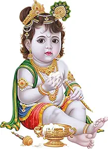 Rangoli Large Wall Sticker Laddu Gopal Multicolor Vinyl Size 50 or 70 cm Pack of 1