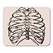 Produktbild AOCCK Gaming Mauspads, Ribcage Human Rib Cage of The Skeleton in Realistic Form Anatomical Sketch Bones 11.8"x 9.8" Decor Office Computer Accessories Nonslip Rubber Backing Mousepad Mouse Mat