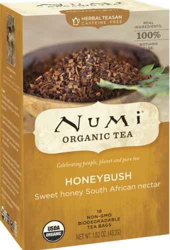 Numi Tea, Herbal Tea, Honeybush, Caffeine Free, 18 Tea Bags, 1.52 oz (43.2 g)