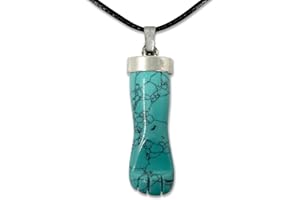 cotigo Colgante Piedra Natural de Mano Puño Higa -Amuleto Mal de Ojo Mano Negra - Collar Piedra Preciosa y Mineral - Collar Mujer u Hombre