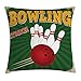 Produktbild FAFANIQ Vintage Decor Throw Pillow Cushion Cover, Bowling Balls and Pins Design Western Sport Hobby Leisure Winner Artsy Art Print, Decorative Square Accent Pillow Case, 18 X 18 Inches, Multi
