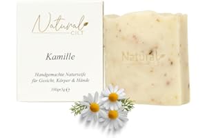 ‎NATURAL CILT Natural Cilt Kamillen Seife - 100% Naturseife - ohne bedenkliche Inhaltsstoffe - Zertifiziert - Handgemacht - Duschseife für alle Hauttypen - Duschgel - Naturkostmetik