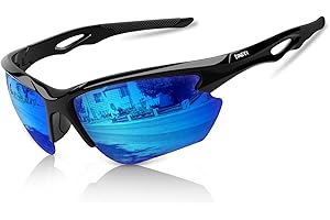 BONDDI Fahrradbrille, Sportbrille für Herren Damen, TR 90 Unbreakable Frame Polarisierte Sportsonnenbrille mit UV400 Schutz, für Radfahren Golf Baseball Laufen Wandern