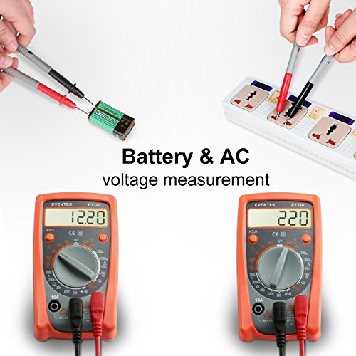 Digital Multimeter, Eventek ET380 Mini Multi Tester Spannung AC/DC, DC Strom, Diode,Widerstand, Ausgangswelle Rechtecksignal - 4