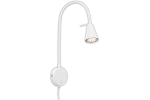 ‎BRILONER Briloner Leuchten lampa LED do łóżka Flexarm, w zestawie włącznik/wyłącznik, 4 W, 400 lumenów, 3000 kelwinów, metal, biała, 4 W