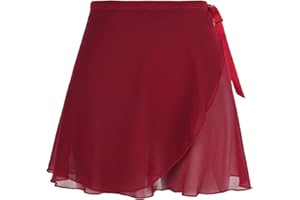 Yolev Falda de Ballet para Mujer Falda Envolvente de Gasa Falda de Baile Cintura Ajustable Lazos Falda de Ballet para Gimnasia
