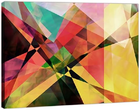 Canvas Art Picture - Geometric Paperlike Abstract Background + Extra Large A0 Single Panel - Size 119cm x 82cm (47" x 82") - Stapled onto Timber frames, ready to hang - Exclusive Art by Fluffy Cloud Design