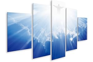 islandburner Bild auf Leinwand Helles Licht Von Jesus Christus In Den Blauen Himmel Mit Wolken Bilder Wandbilder Poster