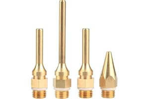 Mesee Kit da 4 Pezzi Ugello per Pistola Colla Caldo in Rame, Ugelli Intercambiabili con Diametro Filettatura 10,8mm, Strumento di Ricambio Accessorio per Pistola per Colla a Caldo