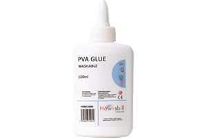 Hawksbill Washable PVA Glue 120ml – Non-Toxic Glue for Arts Crafts & Classrooms CE Certified Ideal for Schools & Creative Projects