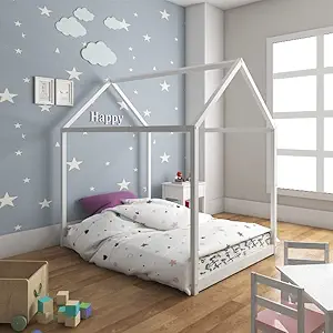 ikOOji Magical White Tent House Bed for Kids(198 ? 144 ? 203 cm)
