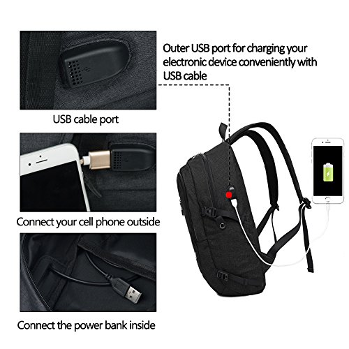 Laptop Rucksack  P KU VDSL 15 6 Zoll Notebookrucksack Anti-Diebstahl Computer Tasche 15   Business Laptoptasche mit USB-Anschluss Unisex Oxford Schulr