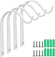 fanshiontide 4 Stück Blumenampel Wandhalter Haken mit Schrauben Wandhaken Hängenden Wand Hanken für Planter Lantern Coat(Weiß)