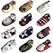 Soft Leather Baby Boy Shoes with Suede Soles by Dotty Fish. Navy Car design available in - 0-6 months to 3-4 years