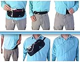Flache Bauchtasche mit RFID-Blockierung Geldversteck Multifunktional Geldgürtel Hüfttasche Laufgürtel Brustbeutel zum Sport Reisen Fitness oder Joggen -