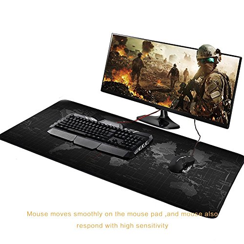 YINGNEW XXL Groß Mauspads Mouse Maus Pad fur Gaming Gamer 80x40cm – Materialdicke 3mm Rutschfeste Unterseite aus Gumm – Spezielle behandeltes Material - 2