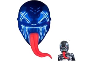 Funjoyz MáScara Halloween Venomes,MáScara Led de Universal Terror para Hombres Mujeres Halloween Carnaval DíA Del Mascarada Cosplay Navidad Cumpleaños Reunión familiar