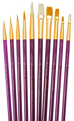 Royal & Langnickel SVP8 - 10-teiliges preisgünstiges, Super Value Naturhaarpinsel Set