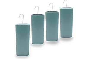 Paluplus Set 4 Evaporatori d'acqua per termosifoni in Ceramica, misura 8x4x19 cm, Umidificatore con motivo PUNTINI e gancio a forma di S -5674 (Verde)
