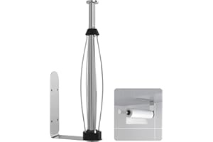 MENNYO Portarotolo da Cucina,Porta Rotolo da Parete o Autoadesivo Acciaio Inox,Nessuna Perforazione Necessaria Porta Scottex di Carta Con Effetto Smorzante Per la Cucina Del Bagno (Argento)