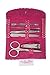 Ladies 6 piece manicure pedicure set to include scissors nail clippers tweezers … (Pink)