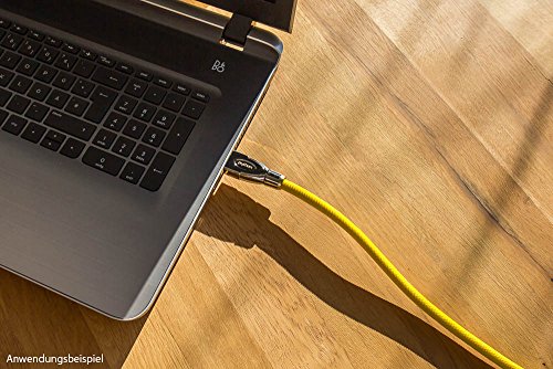 Python Series AKTIVES High-Speed-HDMI Anschlusskabel mit Ethernet – Redmere Chipsatz – 4K2K / UHD / Ultra HD / Full HD – OFC, 3D-Unterstützung, Nylongeflecht, Dreifachschirmung, gelb, 15 m - 5