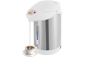 Poyujkyhr Thermopot 3L 750W Edelstahl Heißwasserspende mit Temperaturkontrolle 90°C 24h Warmhaltefunktion Elektrischer Wasserkocher Mit drei Ausgabemethoden Sicherheitsventil & Trockenlaufschutz