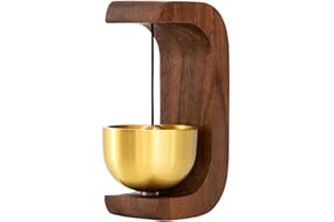 Geieold Bell for Door Opening - Door Bell Chime for Entry, Tape Doorbell, Compact Wood Style Bass Cute Reminder Easy Install