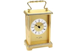 WIDDOP BINGHAM Widdop William Brass Effect Carriage White Dial Clock Quartz Movement