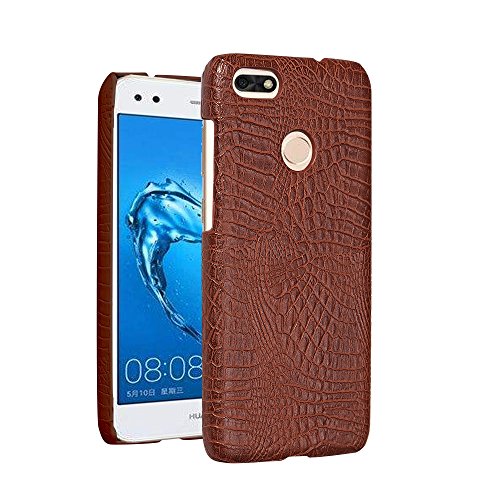 Mobile Phone Case Cover, Luxury Classic Crocodile Skin Pattern [Ultra Slim] PU Leather Anti-scratch PC Protective Hard Case Cover for Huawei P9 Lite Mini / Y6 Pro 2017 (5.0 inch) ( Color : Brown )