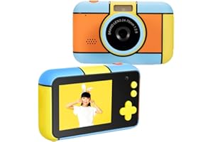 YunLone ToyZoom Appareil photo numérique 24 MP pour enfants 1080p HD Caméra à selfie double objectif avec carte SD 32 Go 2,4"