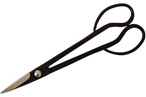 GENKI-BONSAI Profi Bonsai Schere schwarz Edelstahlschneide Bonsaizubehör (Profi Bonsai Schere schwarz, sehr fein 18 cm)