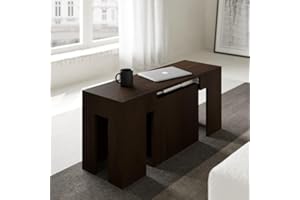 VE.CA.s.r.l. - Panca Allungabile Candy - In Legno Nobilitato - Con Porta Prolunghe - Allungabile Fino a 3 Metri - Arredo Casa, Cucina - Colore: Wengè - Made in Italy