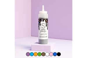 ‎SUPER STREUSEL Super Drip Schwarz Kuchenglasur Cake Melts Schokolade 300g | Drip Cake Glasur Zuckerschrift für Kuchen Kekse Plätzchen Eis Muffin Torten uvm. | Cake Drip Flasche | Icing Dekoration (Schwarz)