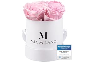 ‎MIA MILANO Mia Milano Infinity Rosen Rosa für Sie 3 Jahre haltbar I Rosenbox mit 4 echten konservierten Rosen I Handgefertigt in Deutschland