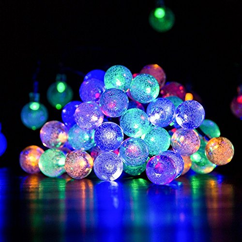 Satu Brown 60er LED Solar Lichterkette Garten Globe Außen Licht Bunt 11 Meter, Dekorative Beleuchtung für Terrasse, Party, Hochzeit, Camping, Weihnachten, Hof, Outdoor, Fest Deko usw.